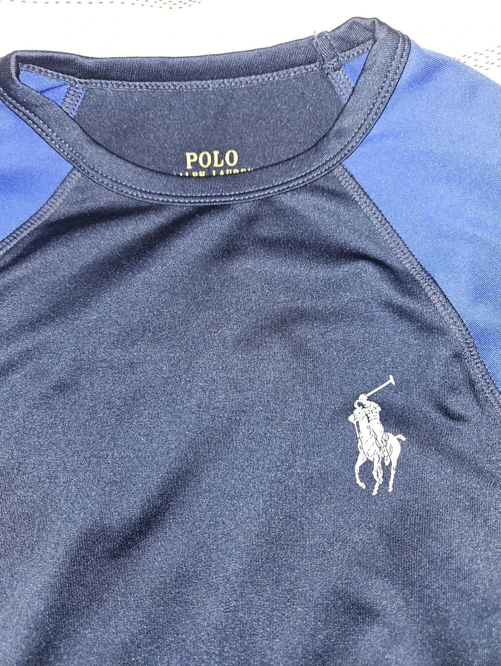 Polo by Ralph Lauren Navy and Royal Blue Crewneck Rash Guard